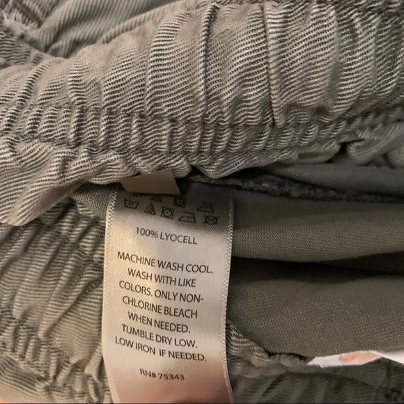 C&C California Loose Leg Size S Green Pants Elastic Waist Wide Frayed Hem Small - Picture 9 of 10